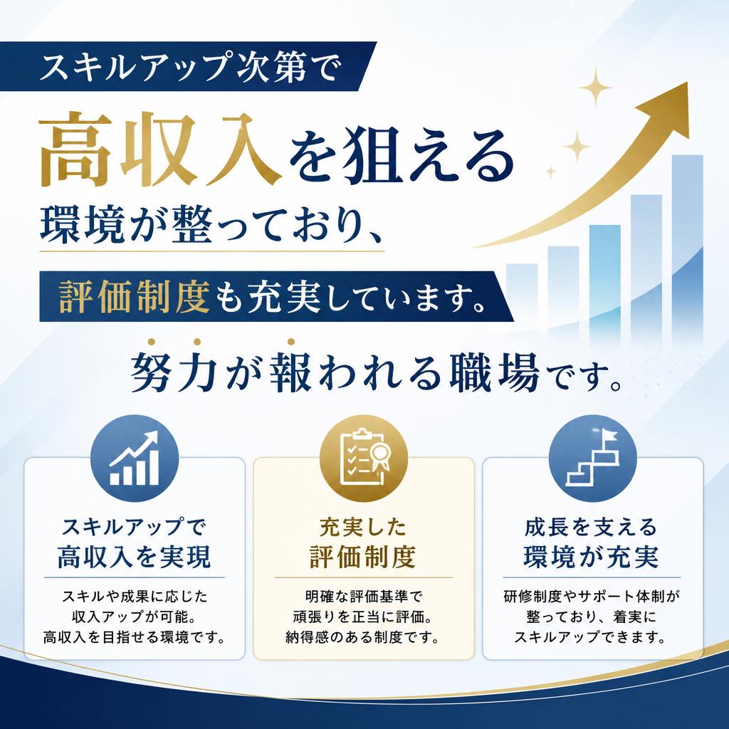 高収入を目指せる安心の職場