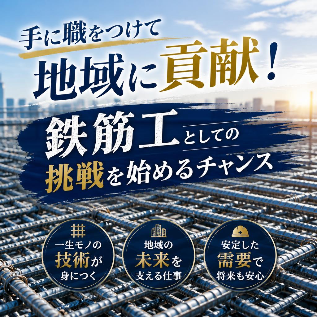 手に職をつけて地域に貢献！鉄筋工としての挑戦を始めるチャンス