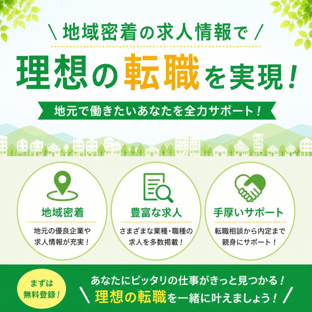 地域密着の求人情報で理想の転職を実現！