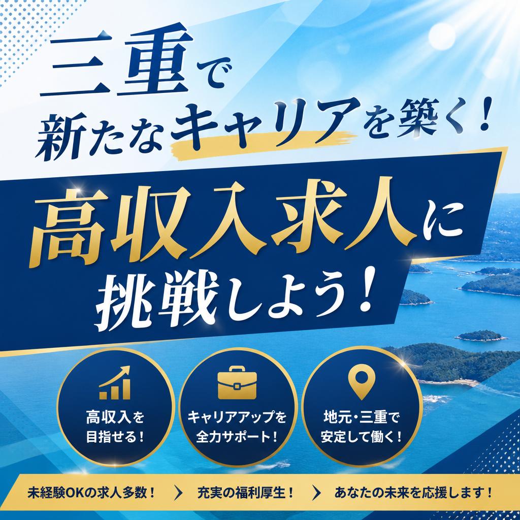 三重で新たなキャリアを築く！高収入求人に挑戦しよう！