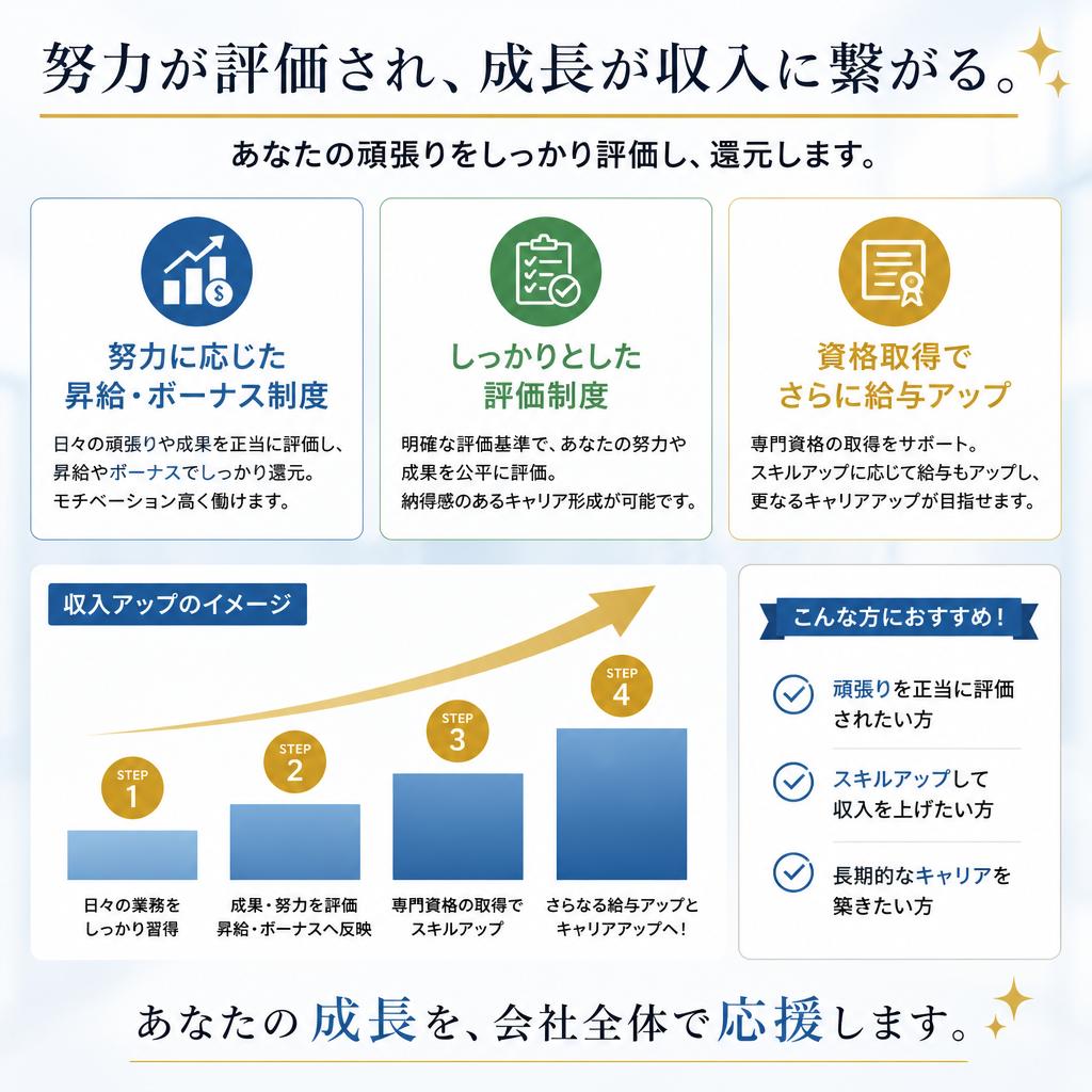 高待遇でキャリアアップが目指せる
